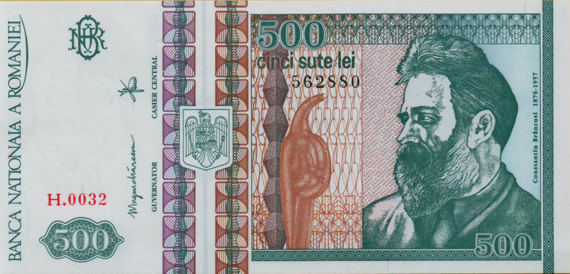 Romania 500 1992 UNC P-101/b